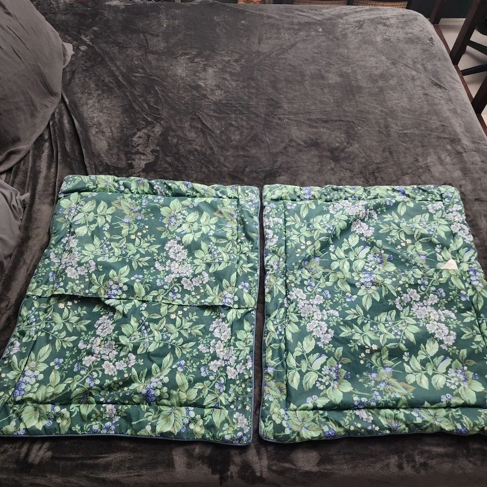 Vintage Laura Ashley Bramble Berry Full/Queen Comforter Set Revman Green 2 Shams